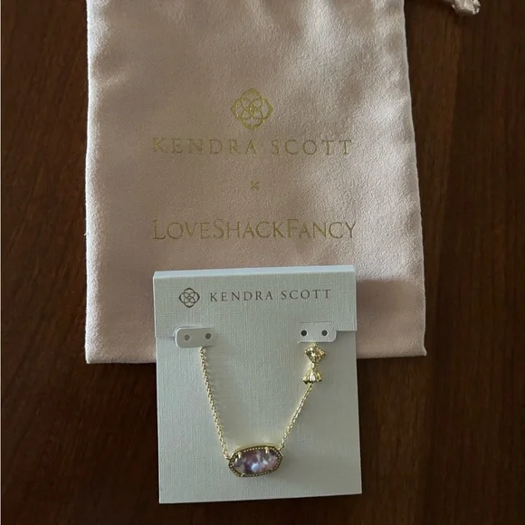 🎀Kendra Scott Love Shack Fancy Elisa purple iris illusion gold bow necklace🎀